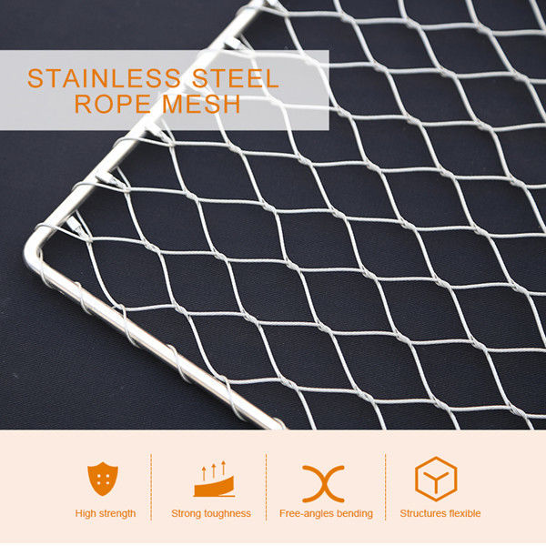 Ferruled 316 Inox Cable Webnet 1 X 19 Stainless Steel Rope Wire Mesh