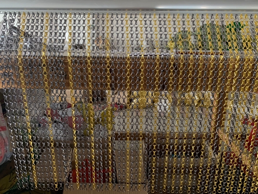 Double Hooks Chain Link Curtain Aluminium Anodized Surface Treatment