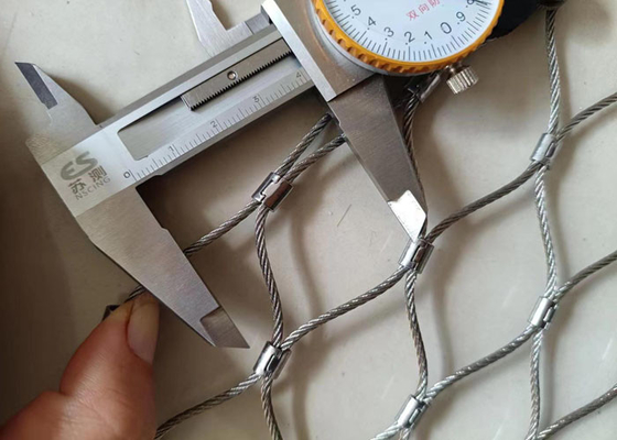 Safety Stainless Steel Ferrule Rope Mesh Netting 2.0Mm Wire Anti Alkali
