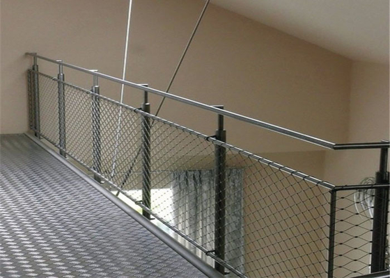 Μπαλκόνι 1.2mm πλέγμα σχοινιών ανοξείδωτου που πιάνει την τρύπα 300x300mm