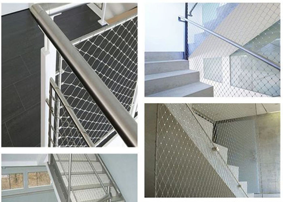 Πρόληψη 316 πτώσης σκάλα καλωδίων Inox που πιάνει το εύκαμπτο πλέγμα σχοινιών SS Ferruled