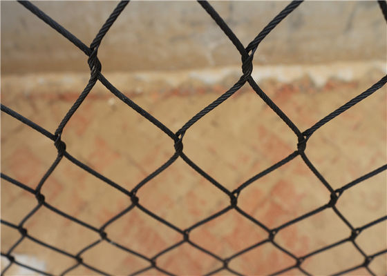 Αντι UV Ferrule μαύρο σχοινί καλωδίων οξειδίων, υφαμένο CE πλέγματος ζωολογικών κήπων σχοινιών καλωδίων εγκεκριμένο