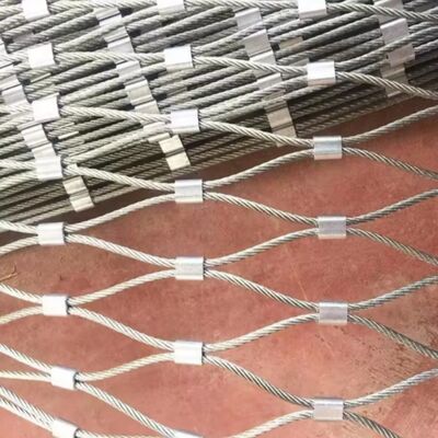 Πλέγμα από συρματόσχοινο με δακτύλιο από ανοξείδωτο χάλυβα για πτηνά για φράχτη ασφαλείας περιβλήματος ζωολογικού κήπου