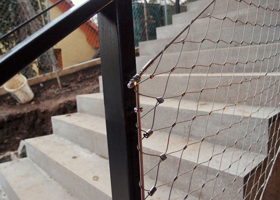 Συρματόσχοινο από ανοξείδωτο χάλυβα με άνοιγμα πλέγματος 80x80mm για πρόληψη πτώσεων σε κάγκελα από SS 304/316, πλέγμα καλωδίου